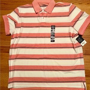Men’s St John's Bay Polo Golf Short Sleeve Striped Shirt - Size XL - NWT